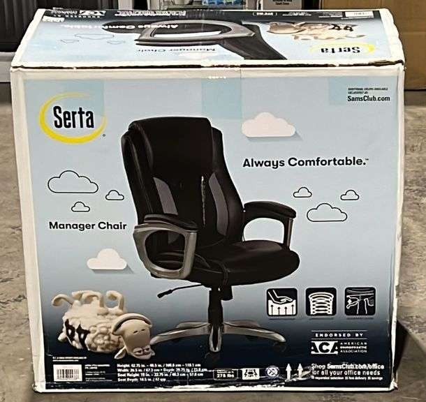Serta Mid-Back Office Chair With Mesh Accents And Memory Foam