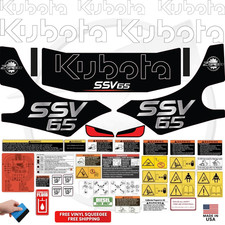 Fits Kubota SSV 65 Complete Decal Kit Skid Steer Stikers -  picture