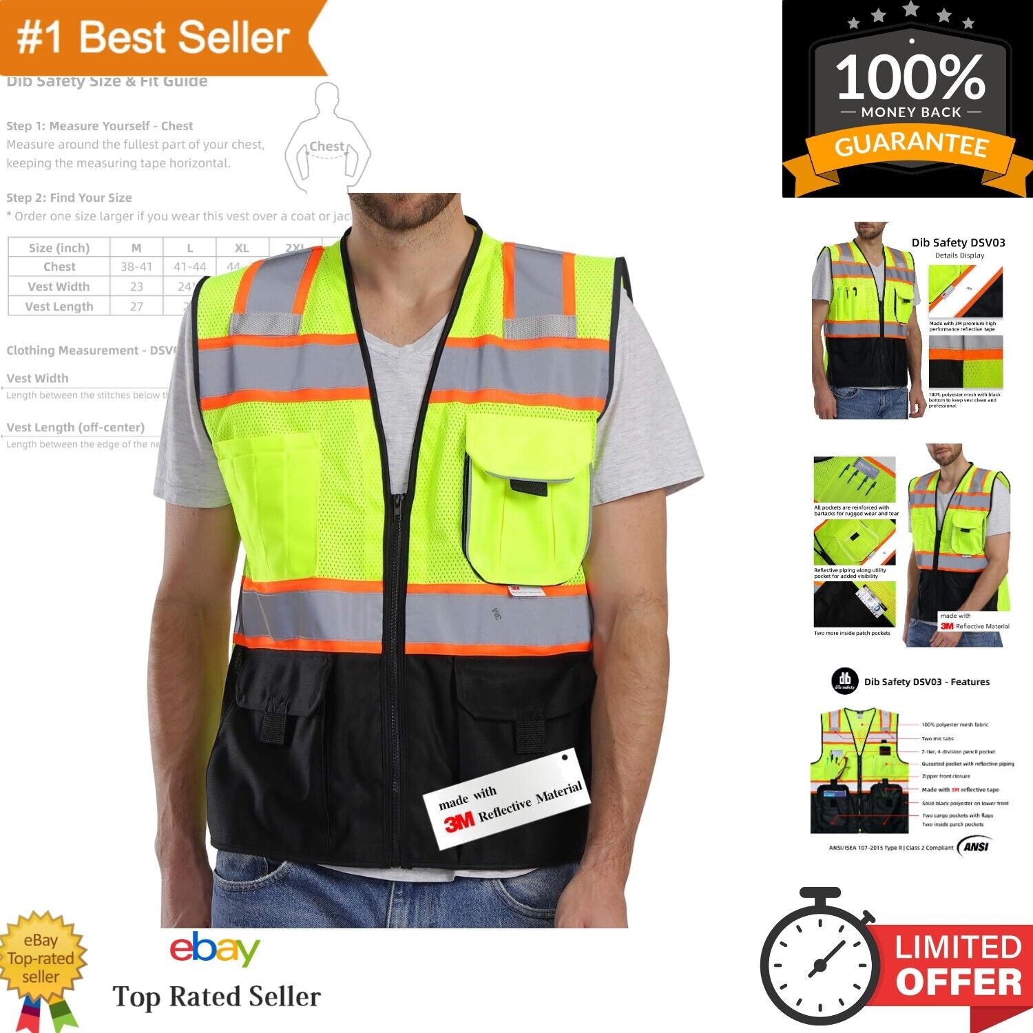 ANSI Class 2 Compliant Reflective Vest for Reliable Visibility and Durability
