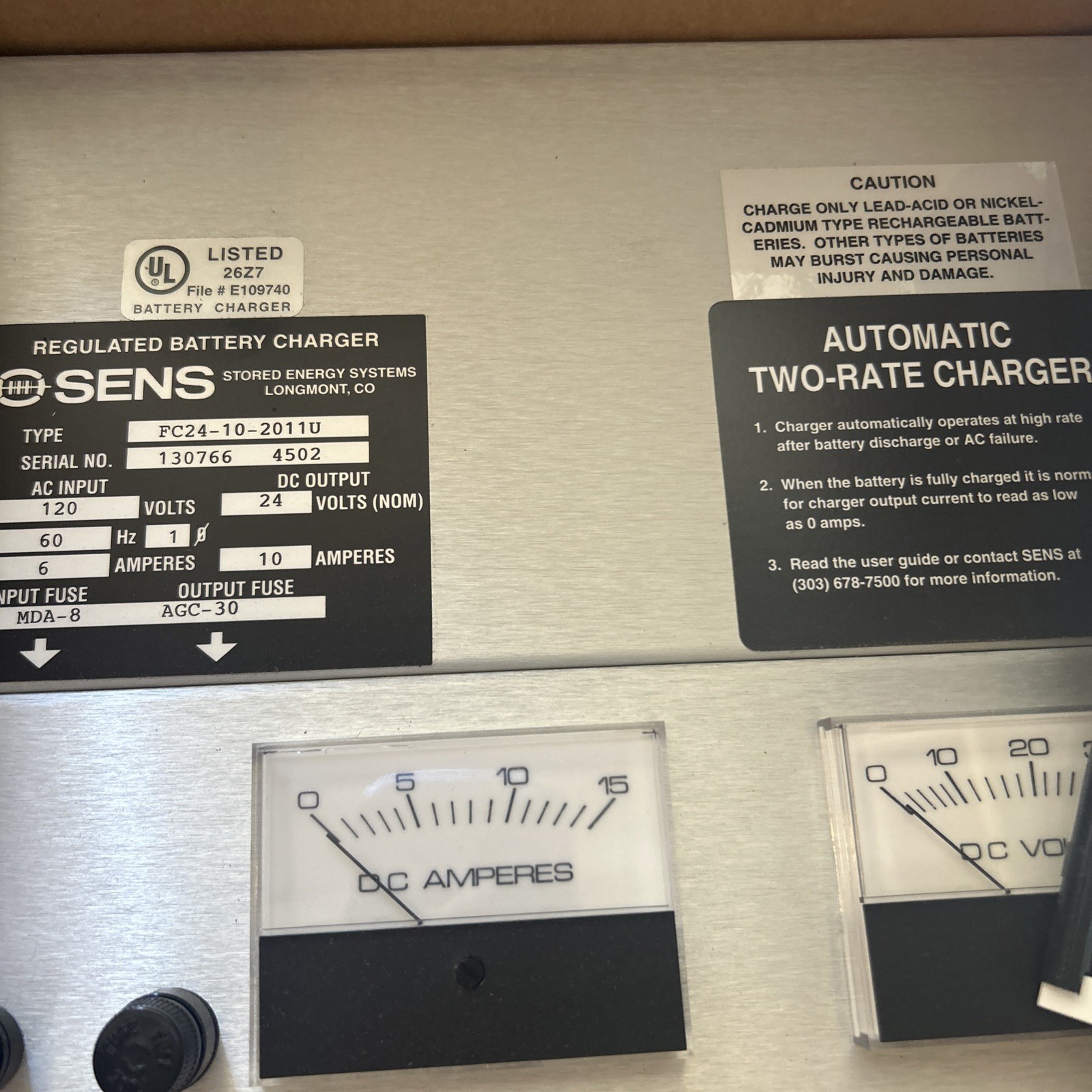 SENS regulated Battery Charger NEW OPEN BOX W MANUAL