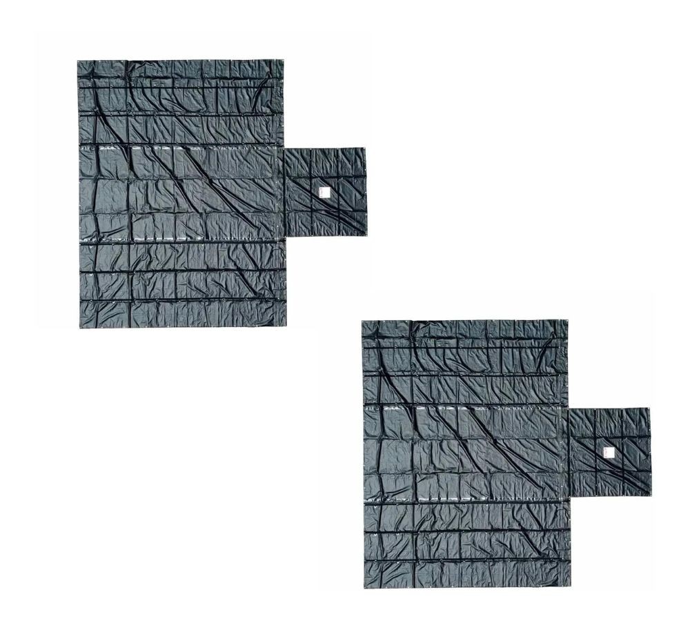 2 Pk Flatbed Heavy Duty 18oz Black Lumber Tarp 20x27 (6' Drop) - 3 Rows of 