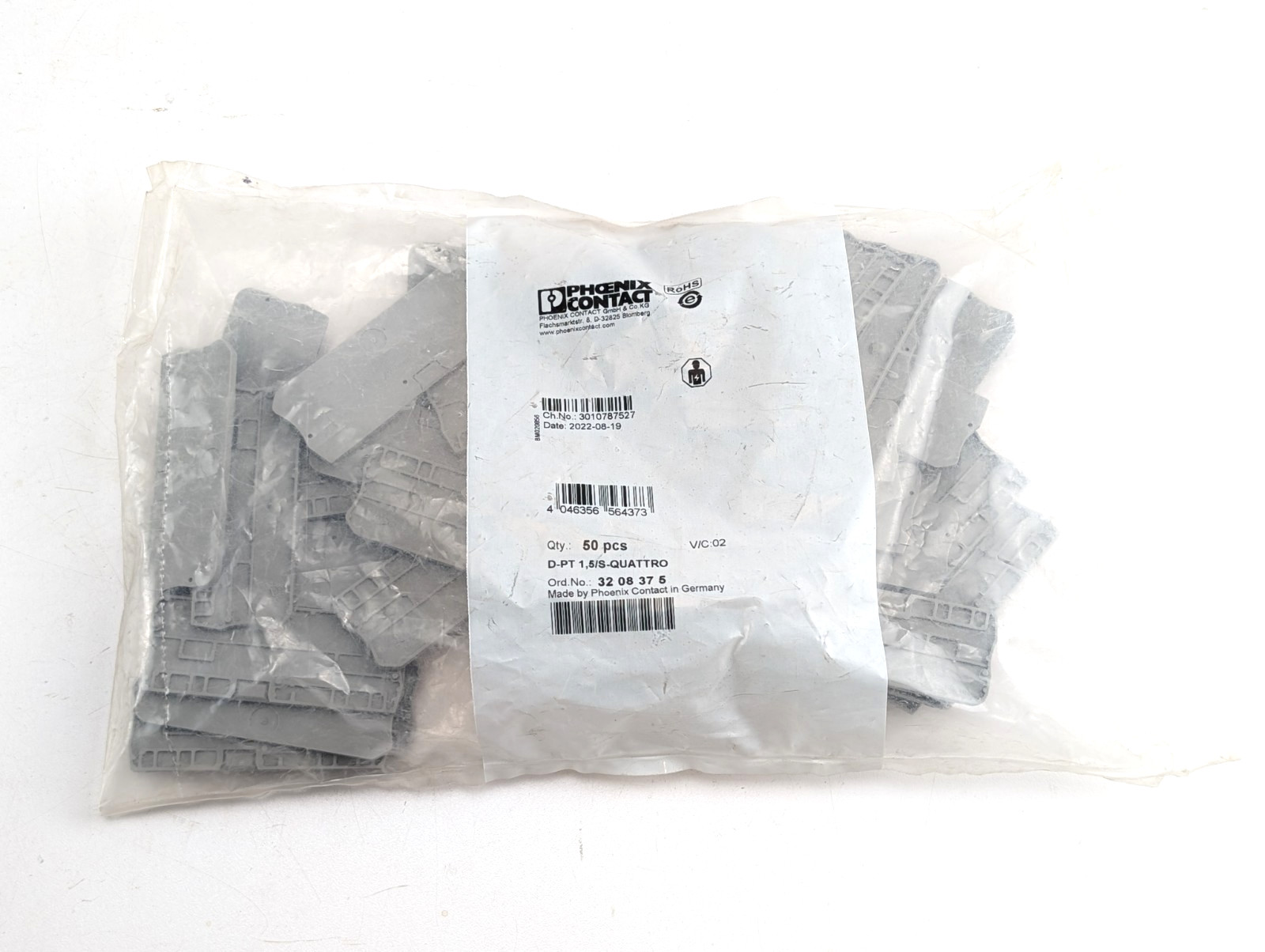 50 Phoenix Contact End Cover D-pt 1,5 / S-quattro End Plate 3208375