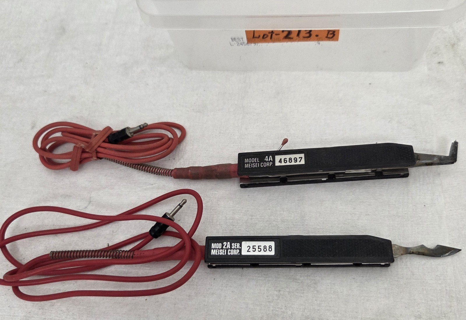 Meisei 4A Hot Tweezers 2A Hot Knife Thermal Wire Tools 2pc Lot-213.B Meisei 4A Hot Tweezers 2A Hot Knife Thermal Wire Tools 2pc Lot-213.B