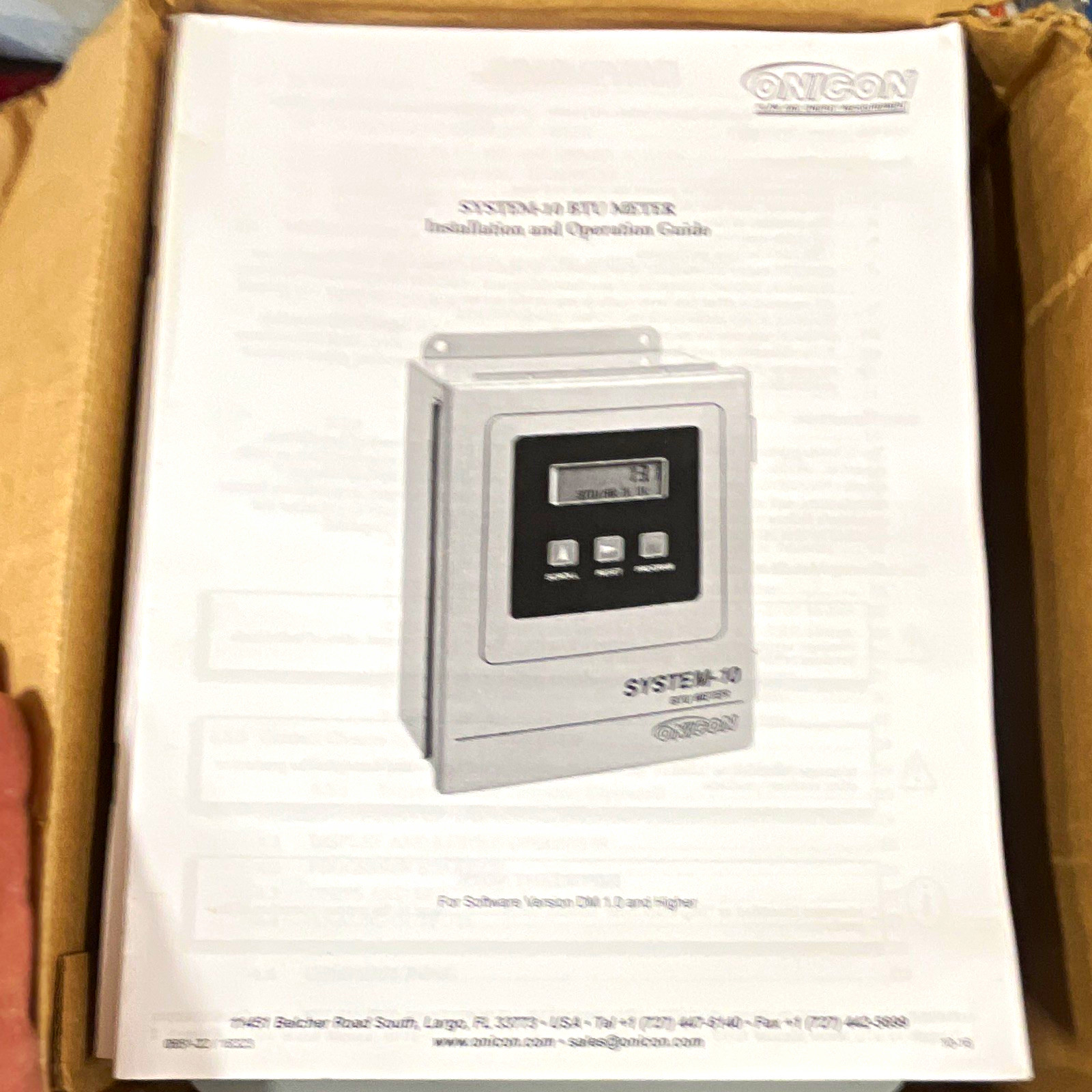 Onicon System-10 Electronic BTU Meter LCD 110V 20A Wall Mount SYS-10-1210-0102