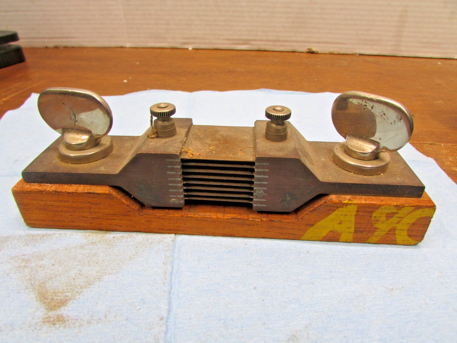 Vintage Weston 600 Amp 50Mv Electrical Current Shunt with Wood Base