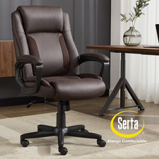 Serta Mid-Back Office Chair With Mesh Accents And Memory Foam Brown SAME-DAYSHIP picture
