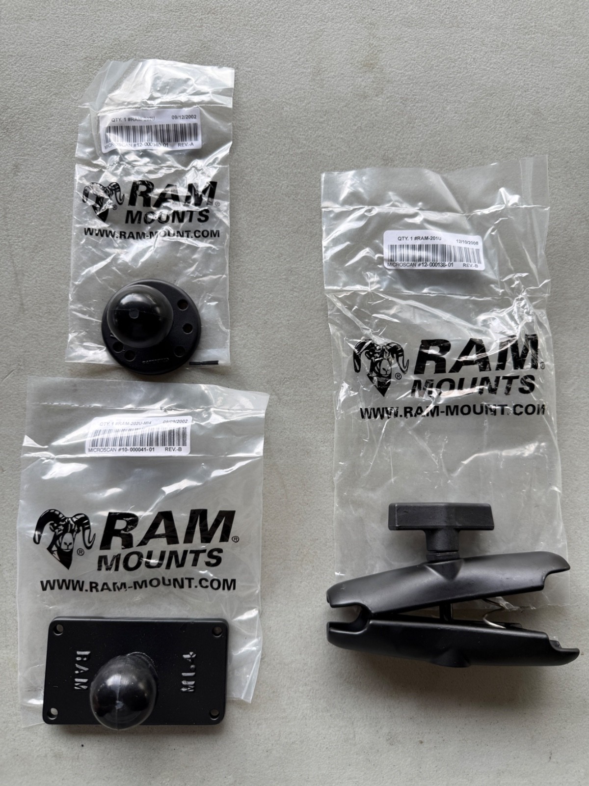 RAM Mount LOT - NEW - QTY 1 Set - C Size 1.5