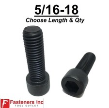 5/16-18 Socket Head Cap Screws Allen Black Oxide 12.9 (CHOOSE LENGTH & QTY) picture