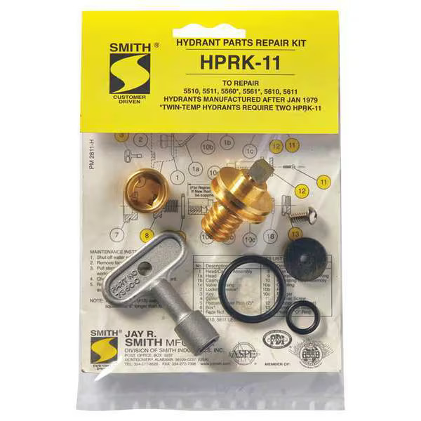Jay R. Smith Manufacturing Hydrant Repair Kit HPRK-11 Jay R. Smith Manufacturing Jay R. Smith Manufacturing Hydrant Repair Kit HPRK-11 Jay R. Smith Manufacturing
