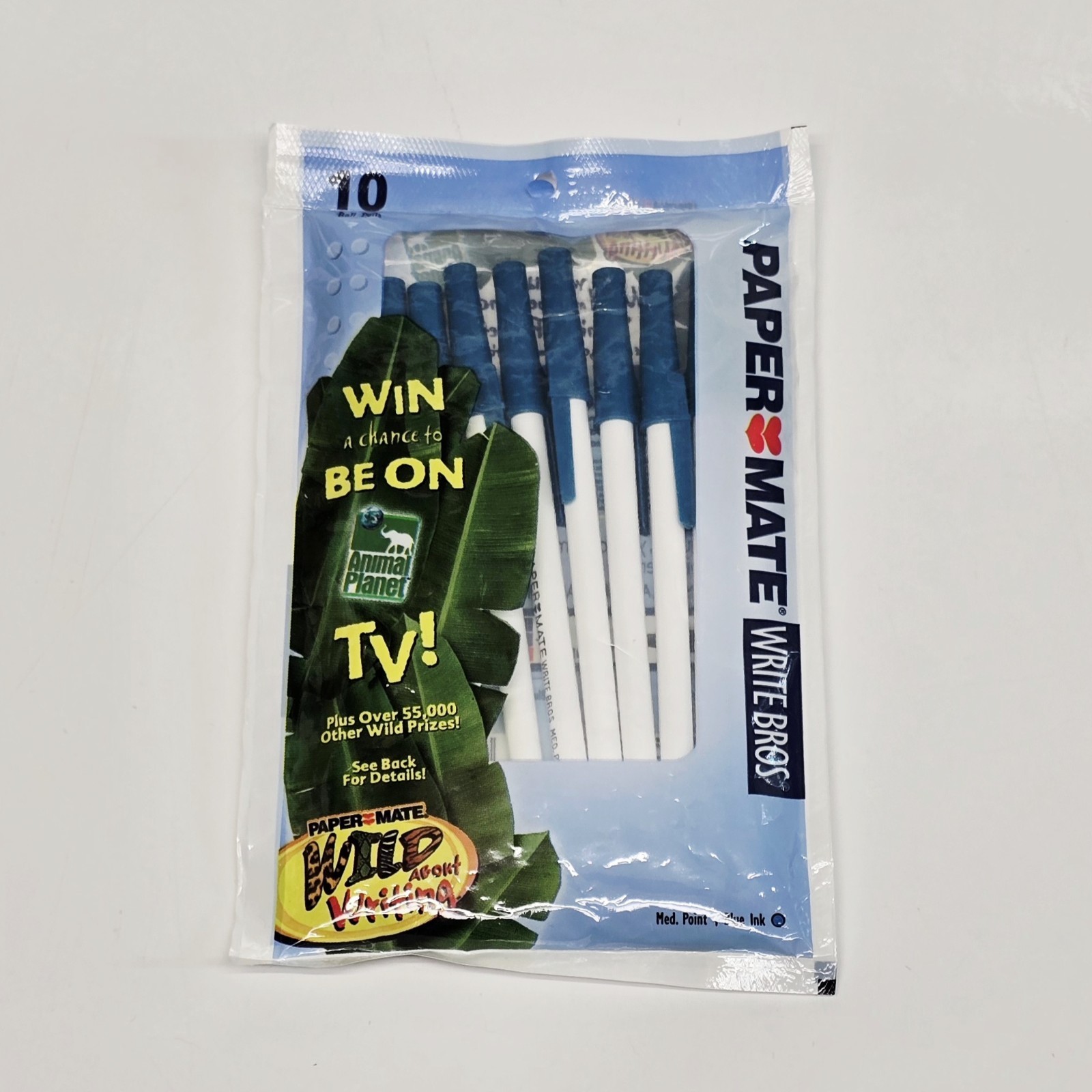 Vintage 2002 Paper Mate Write Bros 10 Blue Ink Medium Ballpoint Pens New Sealed