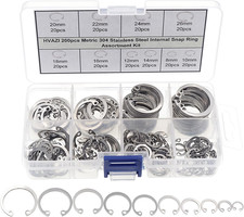 200Pcs Metric 304 Stainless Steel Internal Snap Ring Assortment Kit 10 Ki picture