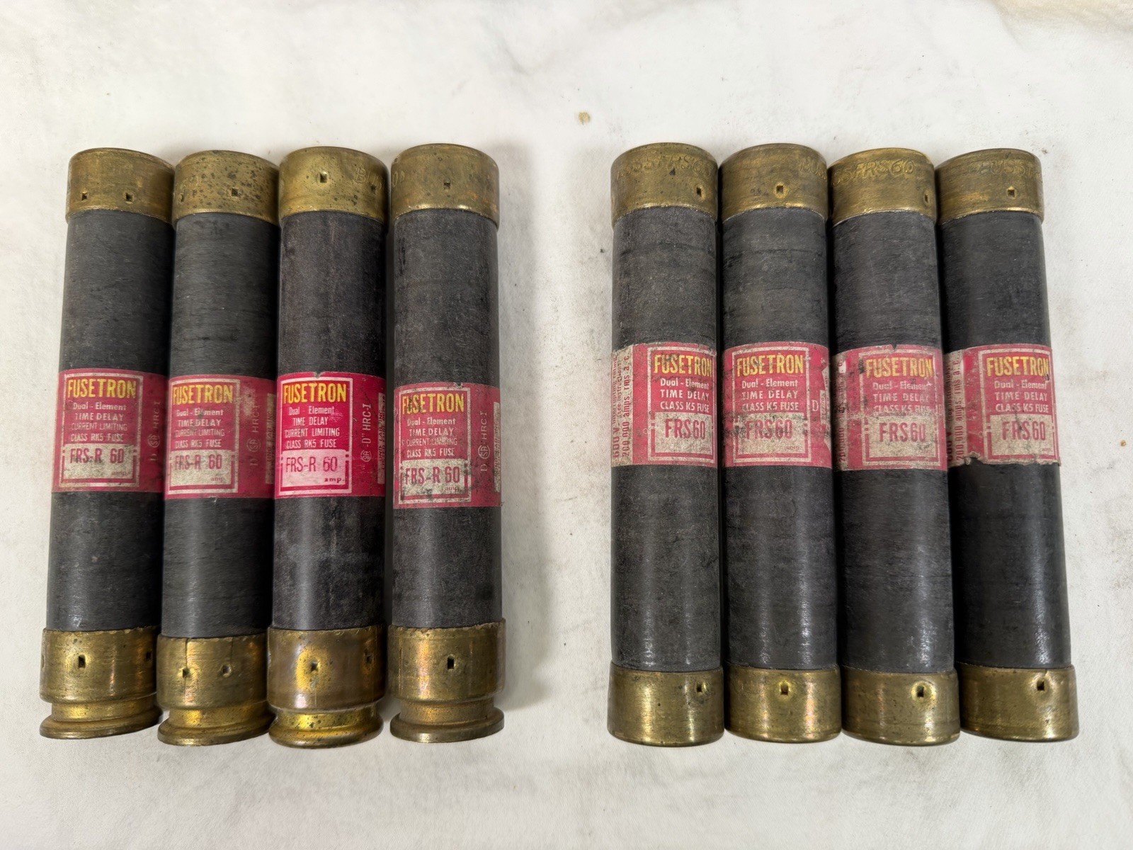 Bussmann Fusetron Lot of 8 incl. 4 x FRS - R 60 and 4 x FRS 60 Cartridge Fuse