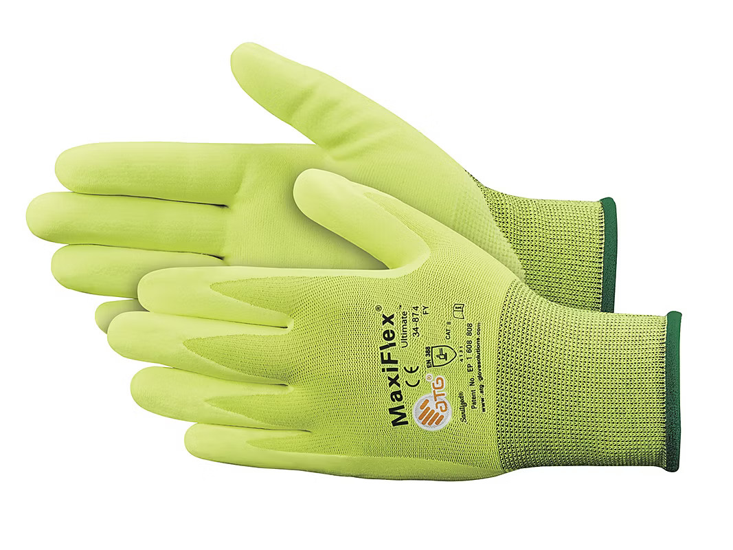 Pack of 12 Maxiflex 34-874Fy Micro-Foam Nitrile Coated Gloves - Medium