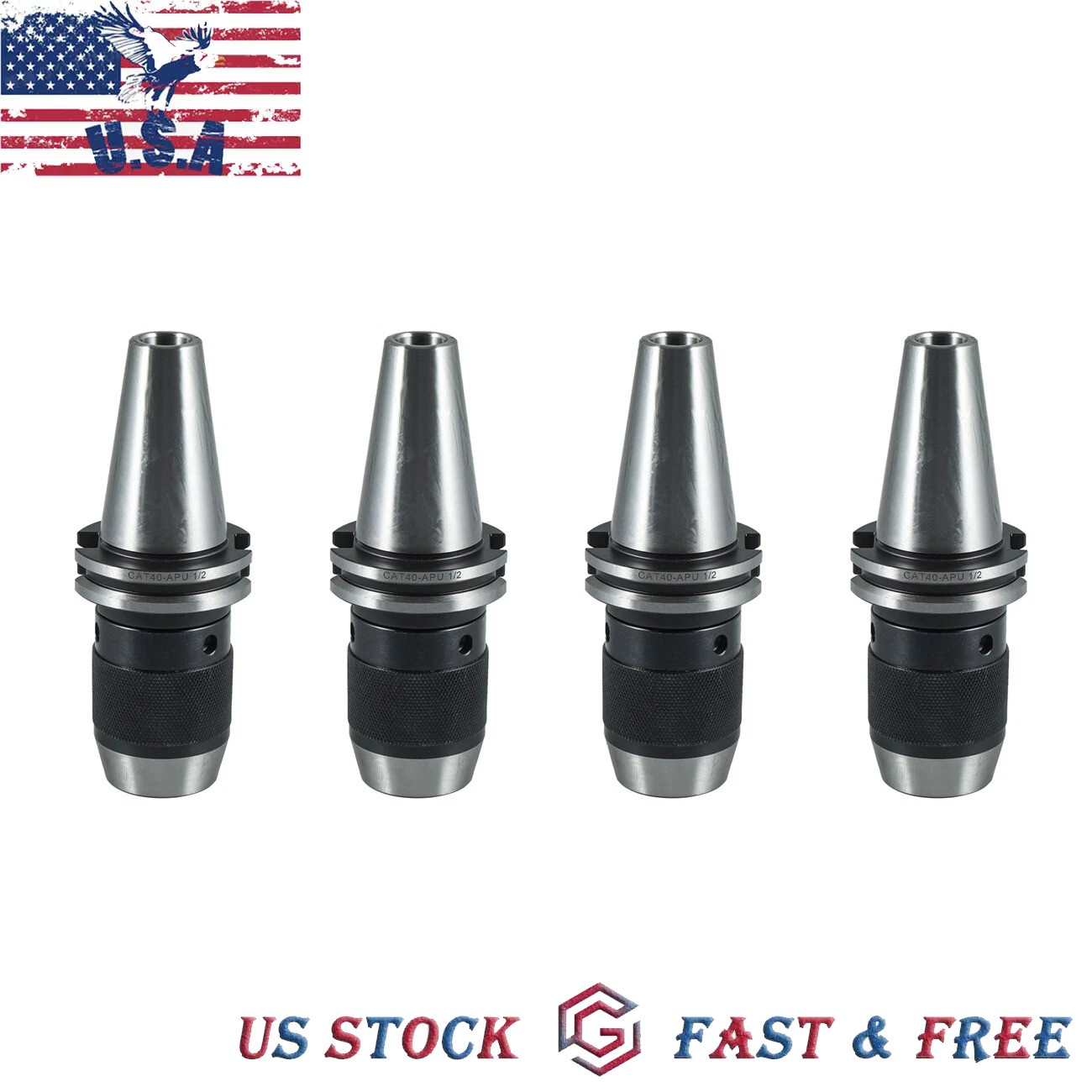4pcs CAT40 Keyless Drill Chuck 1/2'' Fits On Haas CNC Easy Great Tool Holder