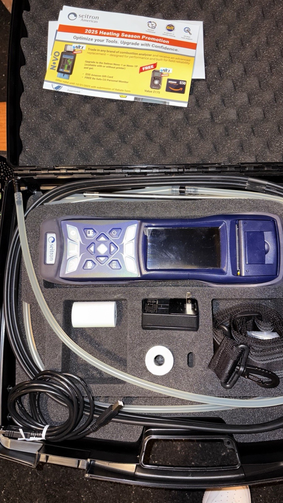 Seitron S1500-P Combustion Analyzer w/BUILT-IN Printer W/ Brand New CO2 Sensor