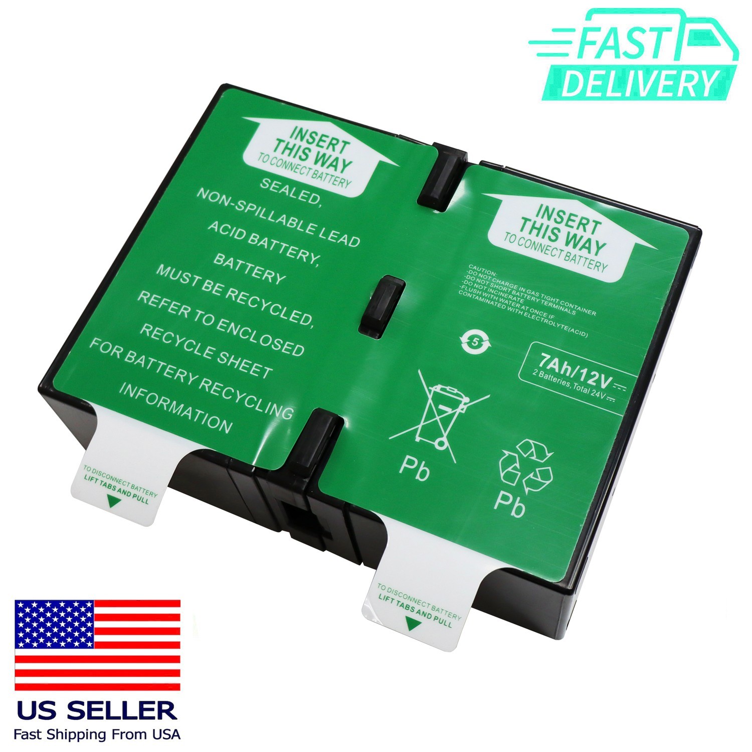 APCRBC123 COMPATIBLE BATTERY FOR APC BX1350M SMT750RM2UCNC SMT750RM2UC 24VDC 7A