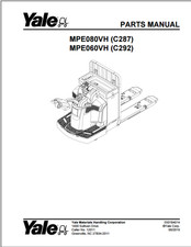 2019 Yale MPE080VH (C287) MPE060VH (C292) Parts Manual Part No. 550184014 USB picture