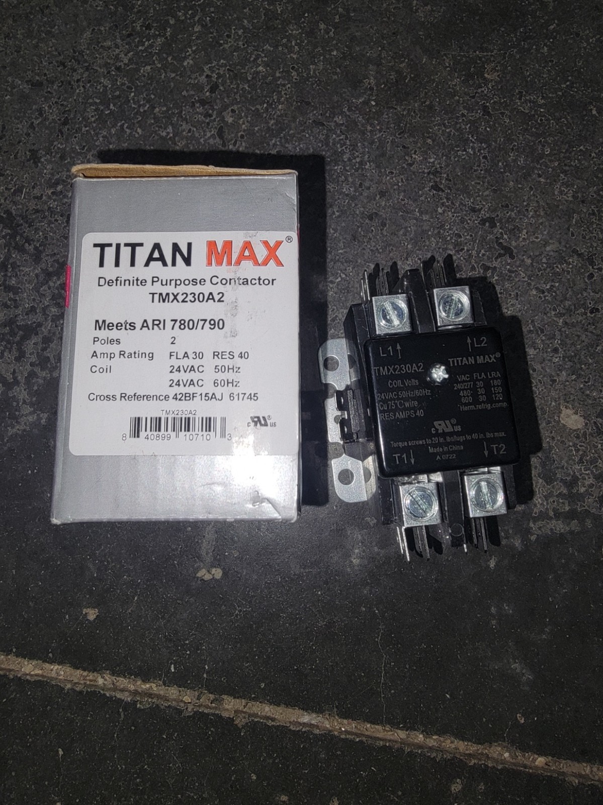 Titan Max TMX230A2 Definite Purpose Contactor 2 Poles ~ 24VAC ~ 30 Amp