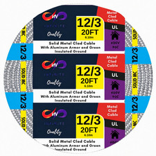 12/3 MC Alum Cable 12-Gauge 3-Conductor Type MC Ground for Indoor Outdoor 20Ft picture