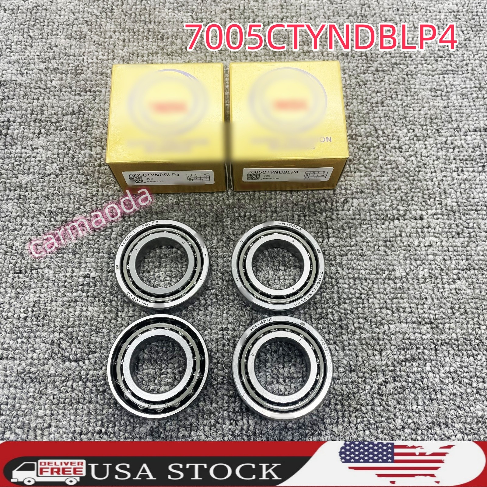 2 sets 4pcs 7005CTYNDBLP4 Abec-7 Super Precision Spindle Bearings For  USA