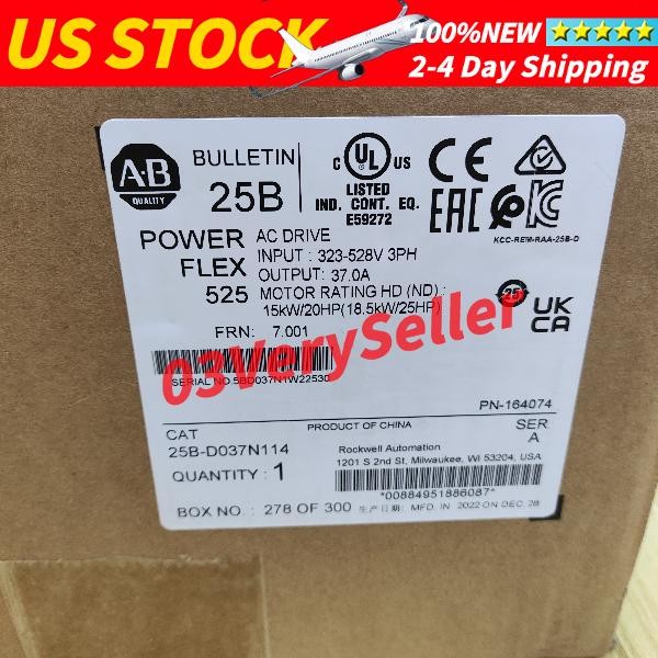 New  25B-D037N114 PowerFlex 525 18.5kW 25Hp AC Drive fast ship