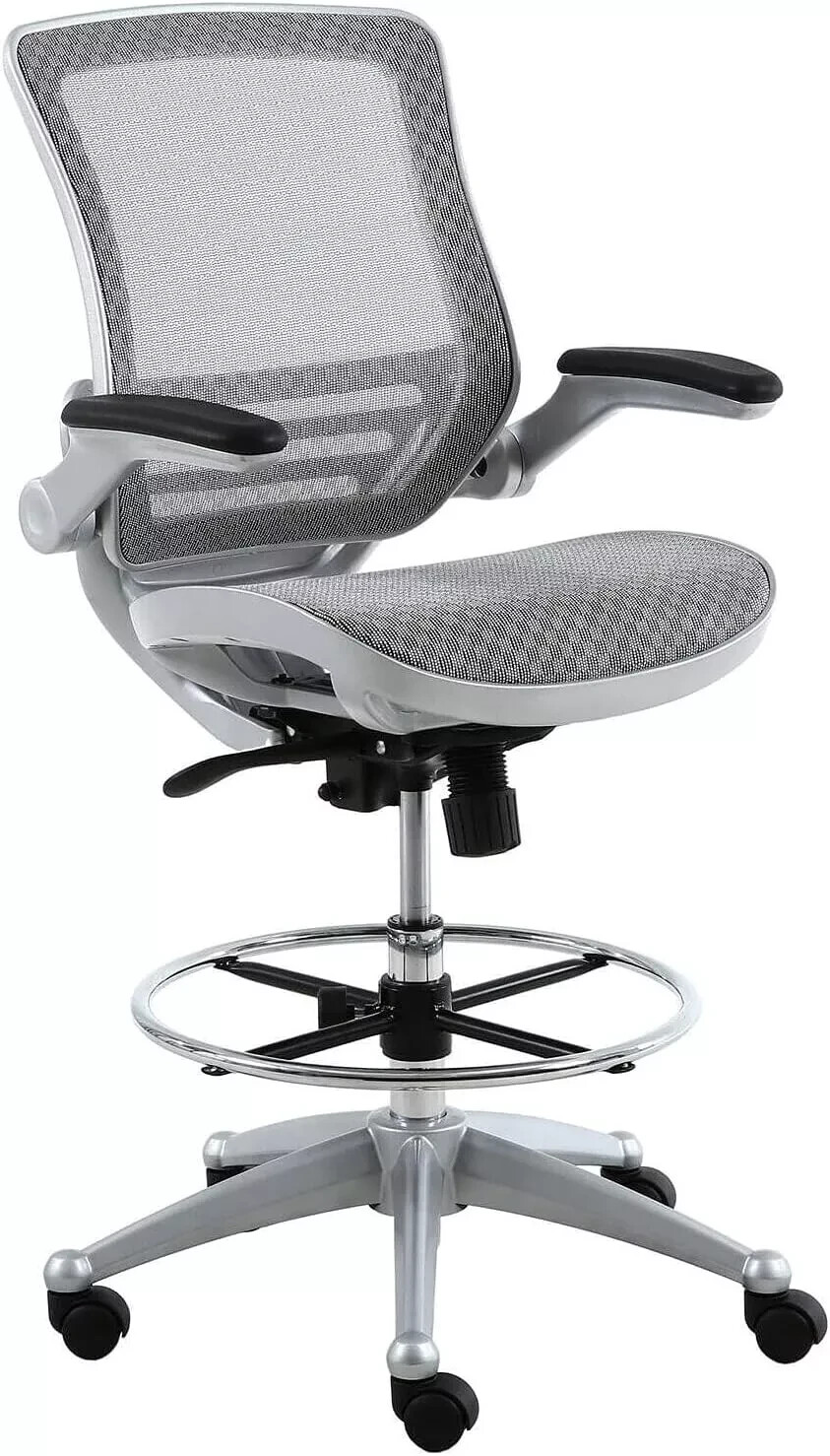 Harwick Evolve All Mesh Heavy Duty Drafting Chair - Platinum Finish, 26\ Harwick Evolve All Mesh Heavy Duty Drafting Chair - Platinum Finish, 26\