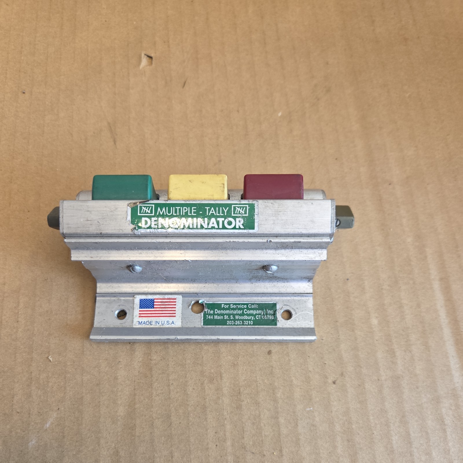 Vintage Denominator Multiple-Tally 3-Unit Mechanical Hand Counter 