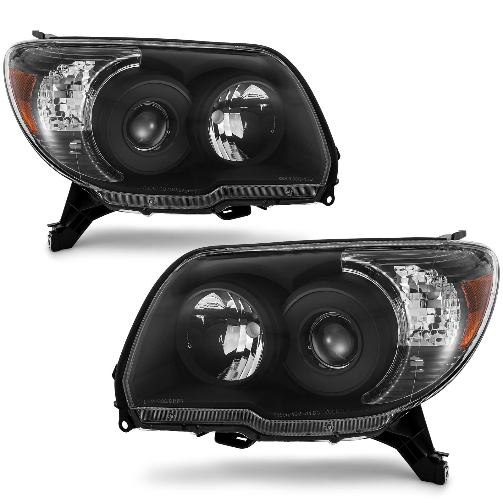 for 2006-2009 Toyota Halogen Headlights Black Pair
