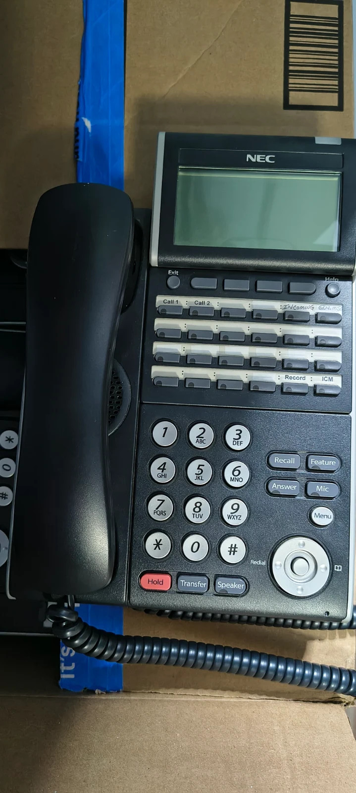 NEC DLV(XD)Z-Y(BK) DTL-24D-1 BK TEL DT300 Series Phone
