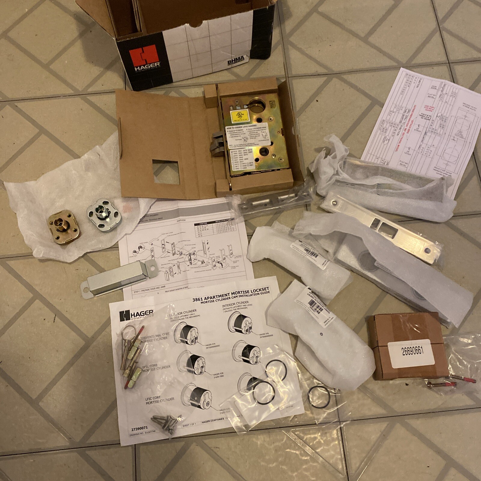 HAGER 3800 Series APARTMENT Mortise Lock Set NEW,3850,3861 HAGER 3800 Series APARTMENT Mortise Lock Set NEW,3850,3861