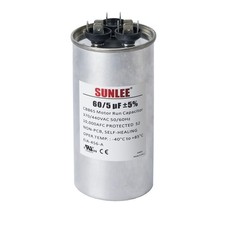 SUNLEE AC Capacitor 60/5 uF 370V / 440V CBB65 Dual Run Round - 60+5 picture