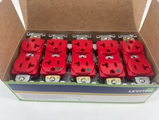 Box of 10 Leviton 8300-HR 20a 125v Heavy Duty Hospital Grade Duplex Receptacle picture