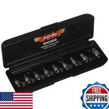 VIM Stubby Hex Drive Set 9 Piece SAE 1/4-Inch Square Drive Hex Drivers picture