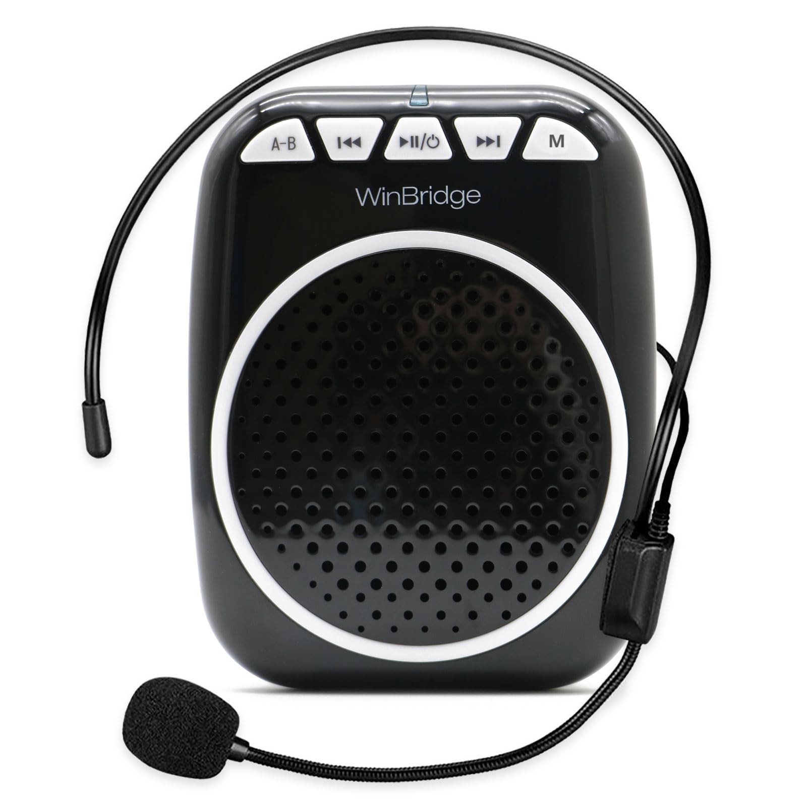 WinBridge WB001 Voice Amplifier with Wired Headset Microphone Black White WinBridge WB001 Voice Amplifier with Wired Headset Microphone Black White