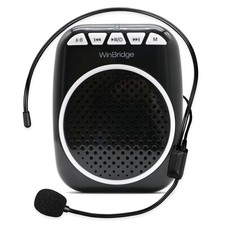 WinBridge WB001 Voice Amplifier with Wired Headset Microphone Black White picture