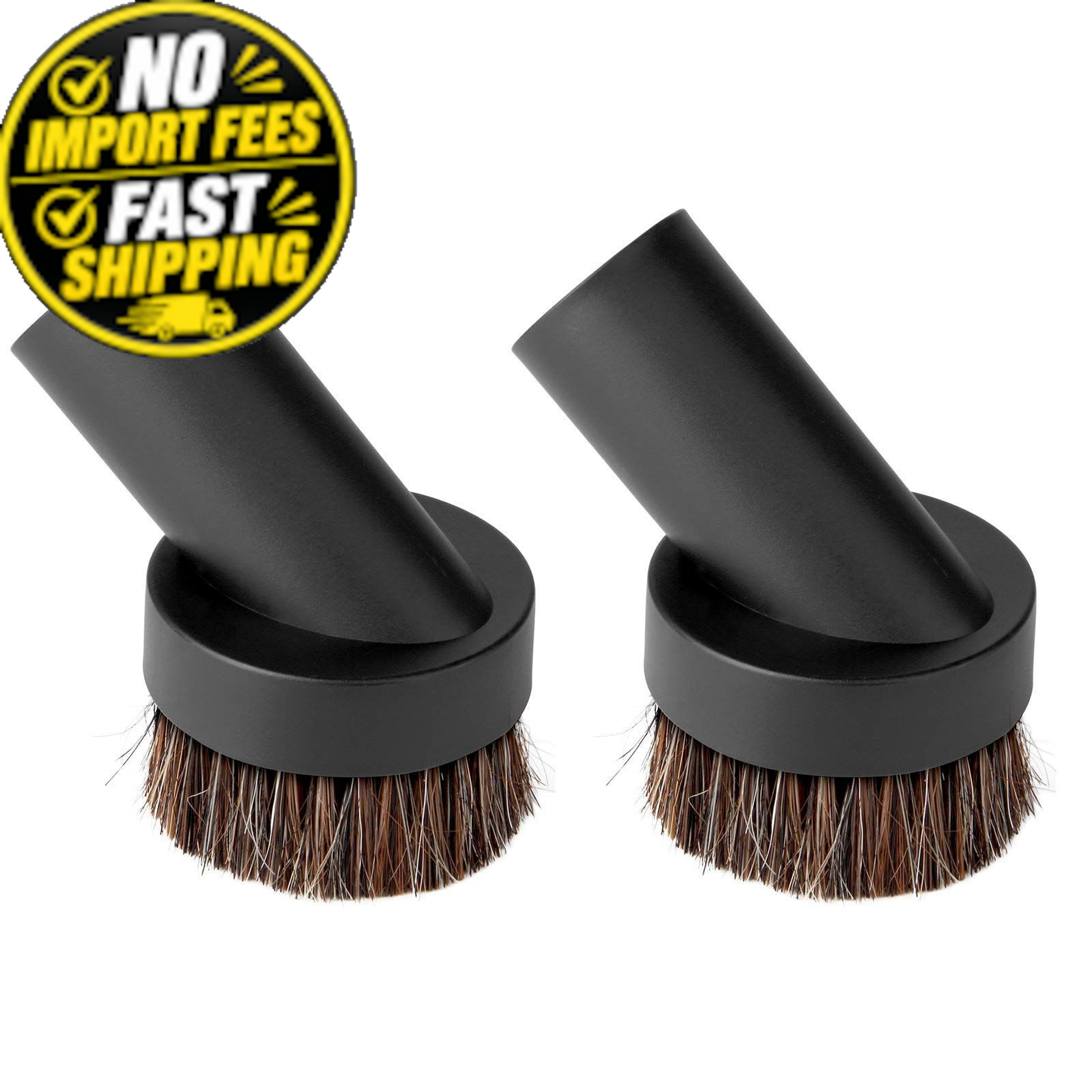 Lamoutor 2Pcs Soft Bristle Vacuum Brush Round Attachment Black
