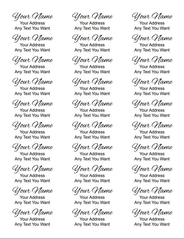 60 Personalized Elegant Cursive Script Address Labels Custom Stickers Free SH 60 Personalized Elegant Cursive Script Address Labels Custom Stickers Free SH