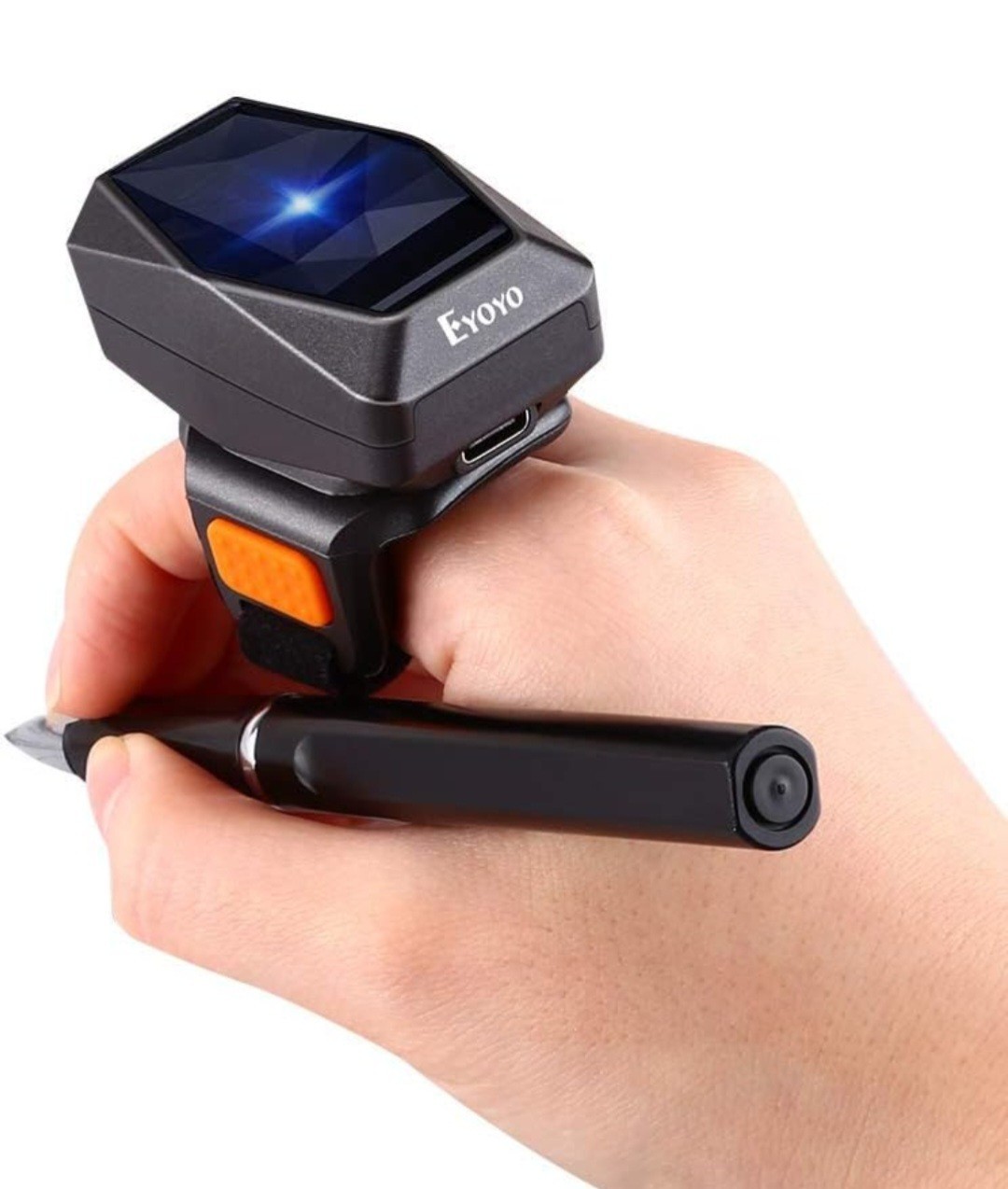 Eyoyo 3-in-1 Mini Wearable Bluetooth Finger Ring Barcode Scanner - 2D 1D QR Code