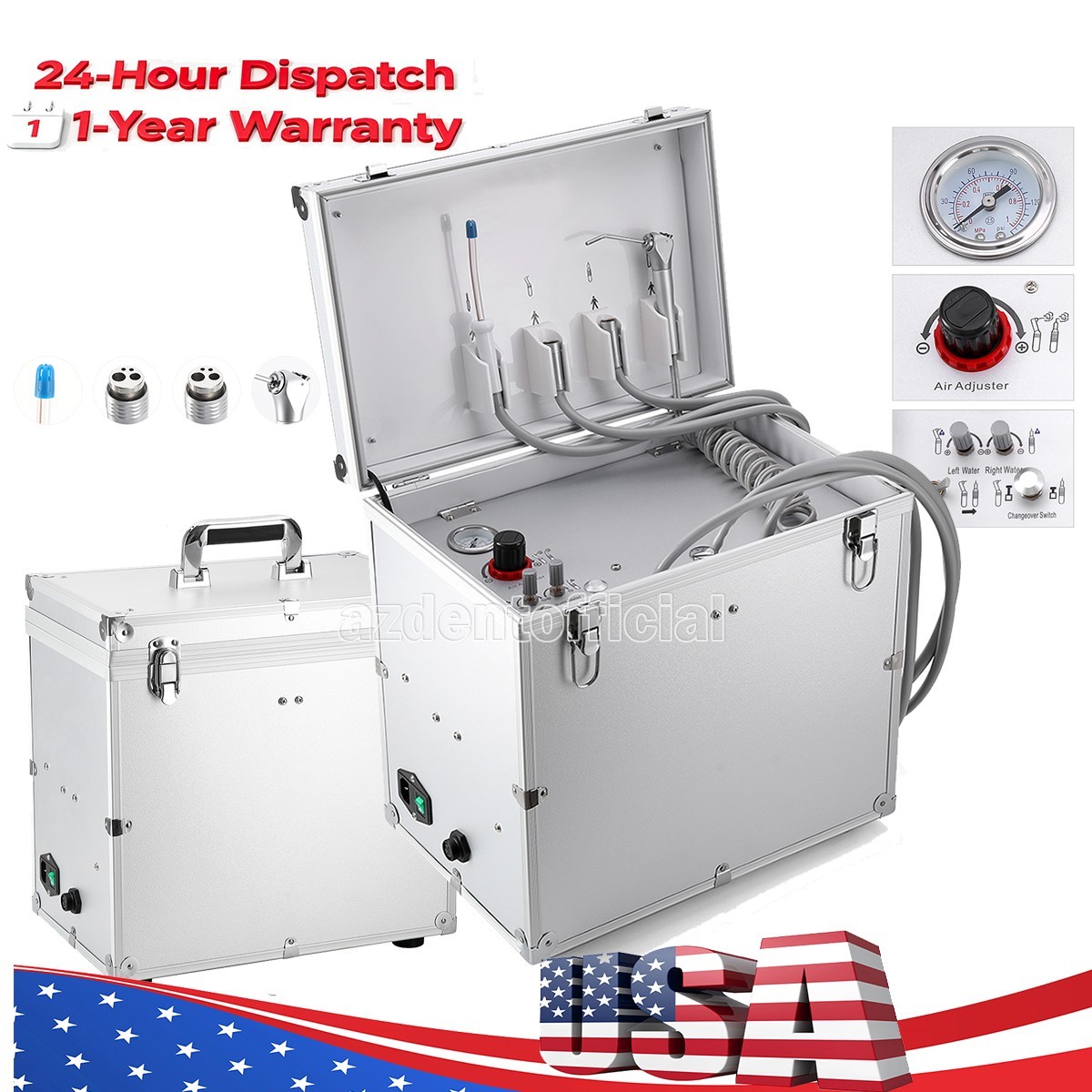 Dental Portable Mobile Delivery Unit System With Air Compressor Suction 4Hole