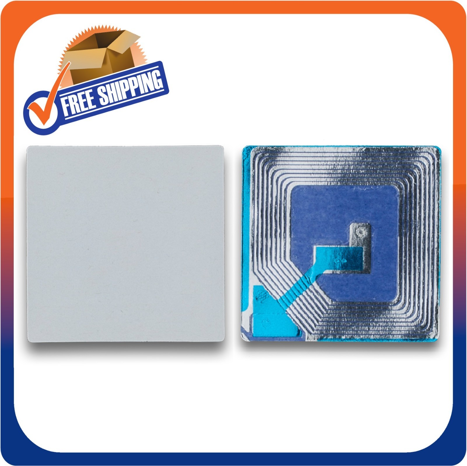 1000 PAPER SECURITY LABEL 1.5X1.5 INCH RF 8.2MHZ WHITE CHECKPOINT COMPATIBLE EAS