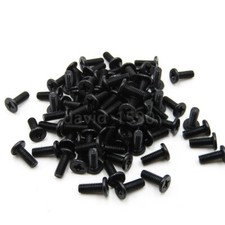 100pcs M2.5 x 3mm Black Phillip Wafer Flat Head Machine Screw Bolt Laptop Bolt picture