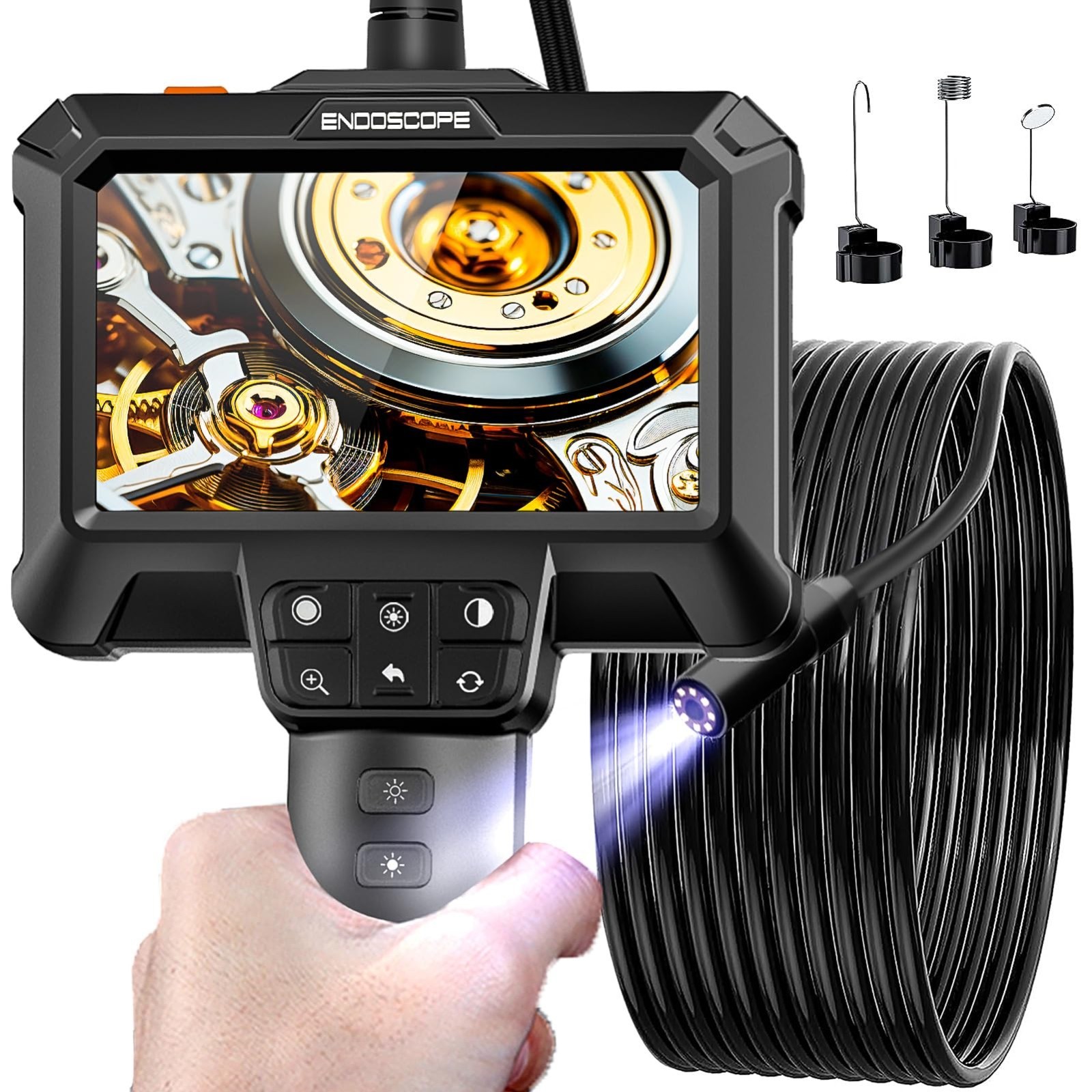 Borescope Camera with Light, 16.5ft Inspection Endoscope,Waterproof Snake Camera