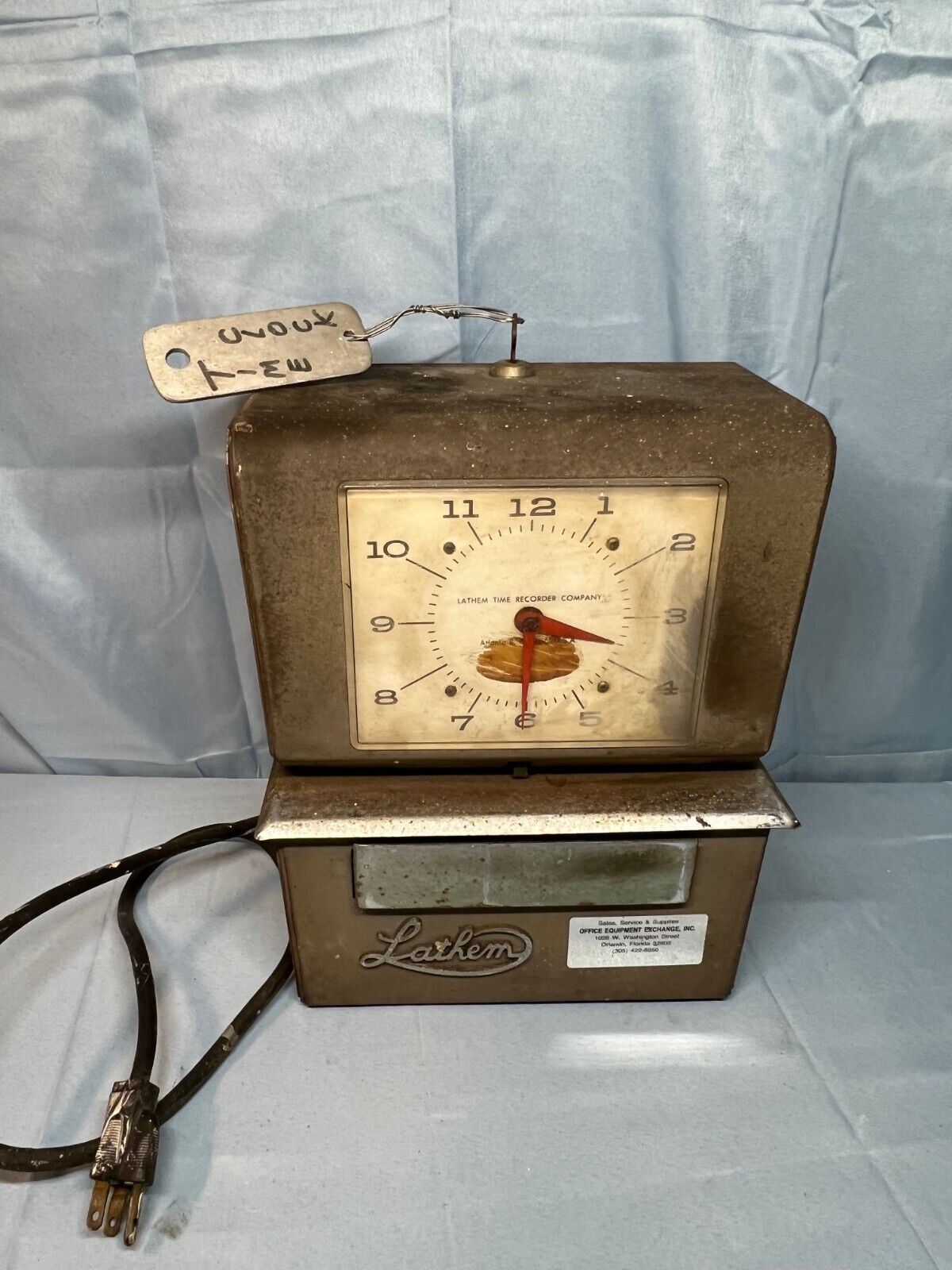 Vintage Lathem Time Recorder Company Model 4071 Time Clock Recorder With Key