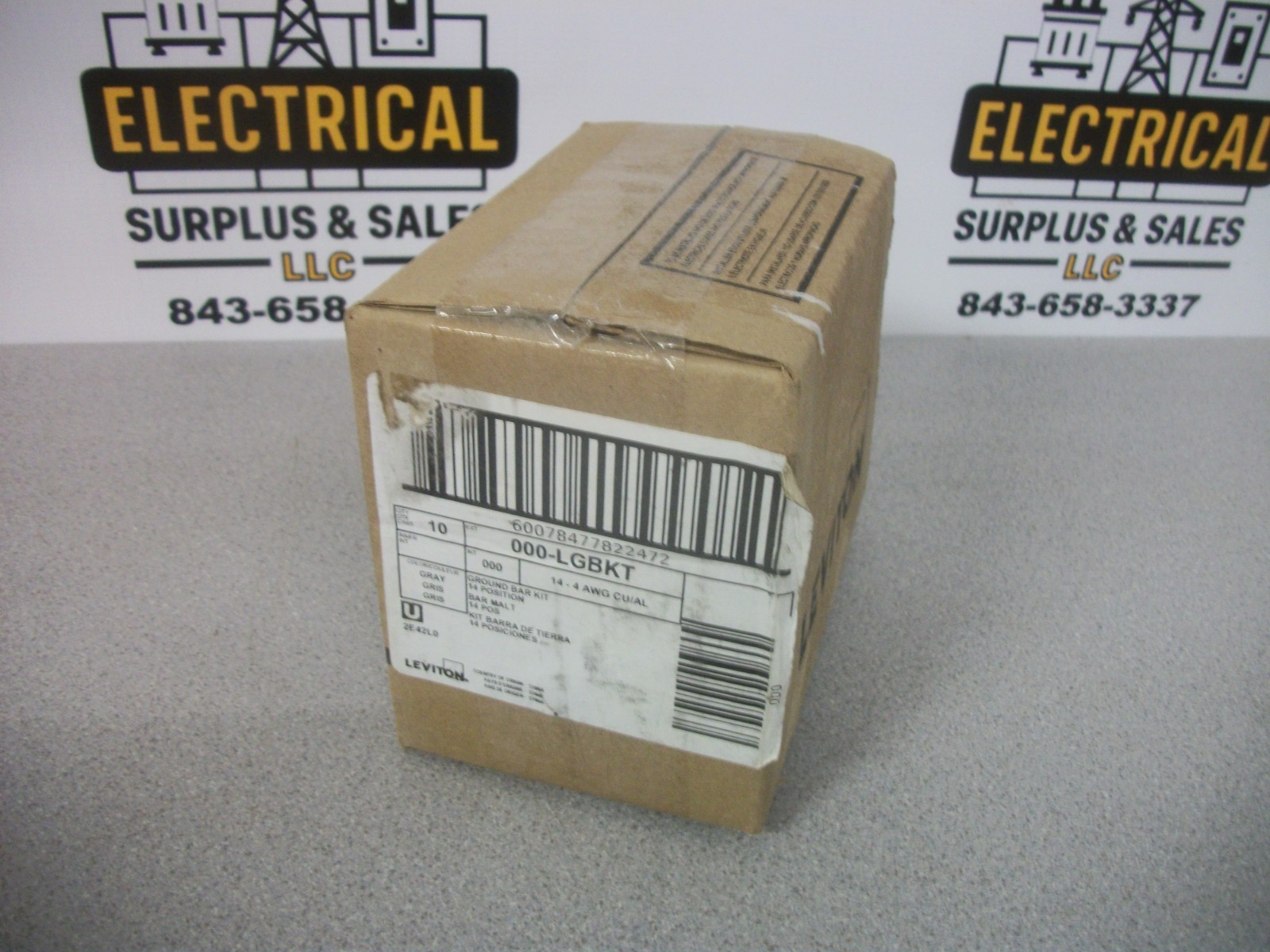 LEVITON BOX OF 10 14-POSITION GROUND BAR KITS LGBKT 14-4 AWG NIB