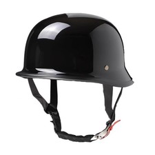 German Novelty Shiny Black Motorcycle Half Helmet Cruiser Biker S,M,L,XL,XXL picture