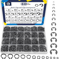 840Pcs C Clips and E Clips Assortment Kit, External Retaining Rings Set picture