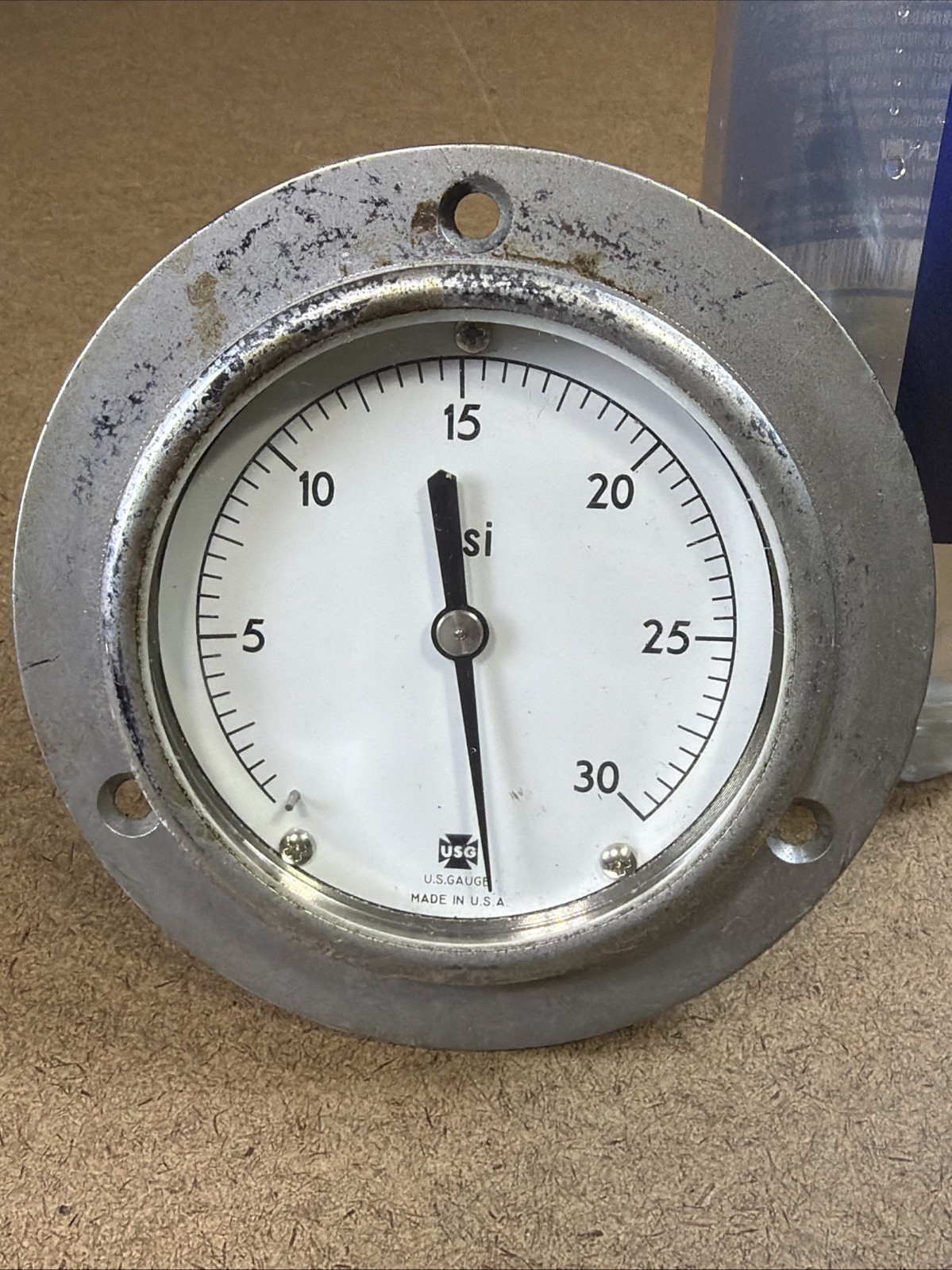 VTG U.S. Gage USG Pressure Gage 0-30 PSI 3.75” Face Steampunk Used VGC WOW RARE