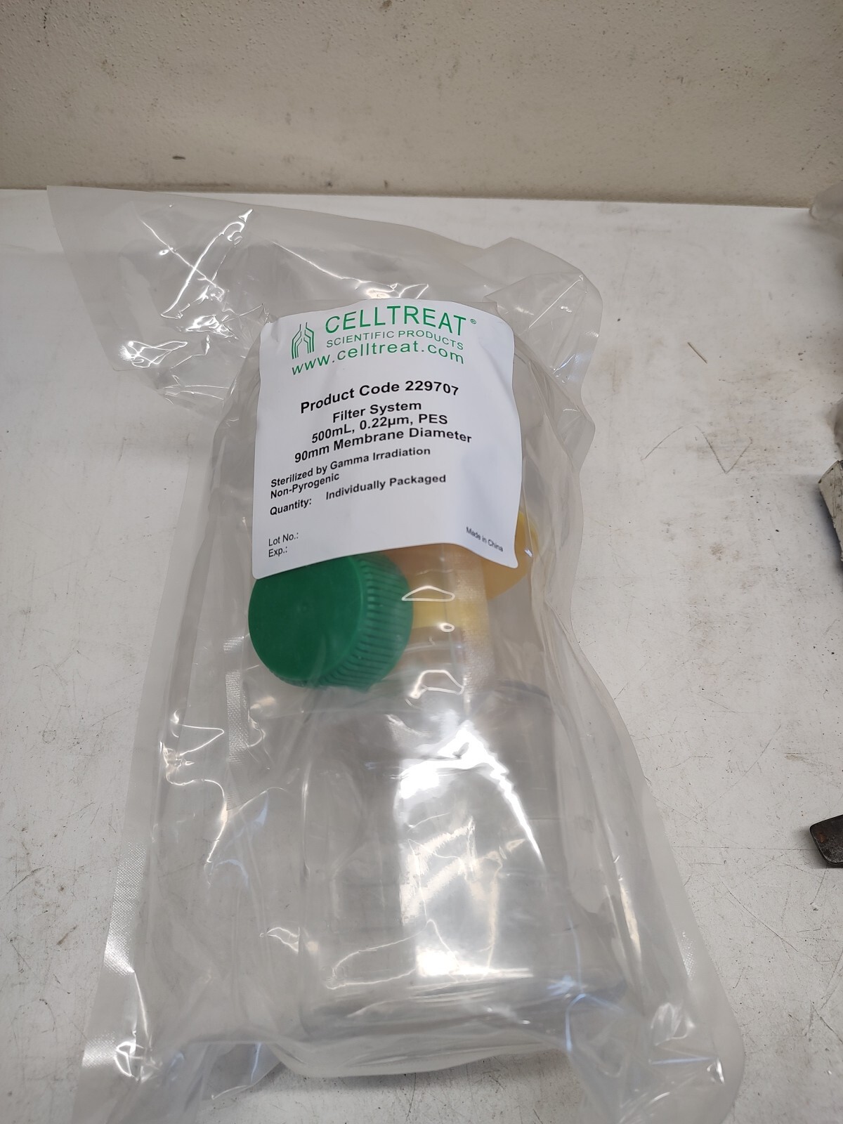 New CellTreat 229707 Filter System 500mL 0.22um PES 