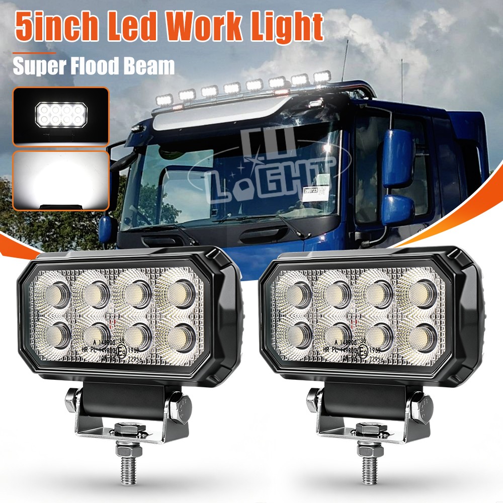 2x LED Tractor Work Lights 12v led Flood Light pods fit Truck, Waterproof 4inch