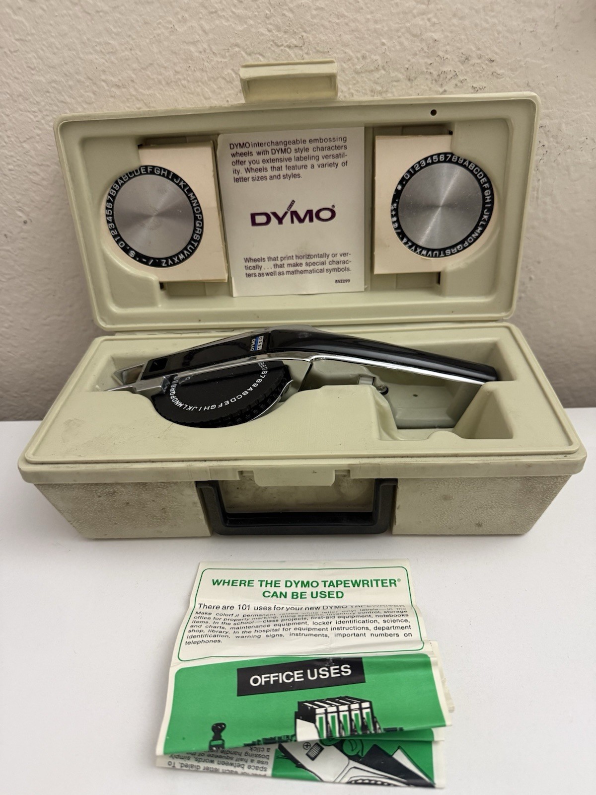 Vintage Dymo 1550 1500 Series Label Maker Tape Writer With Box Extras